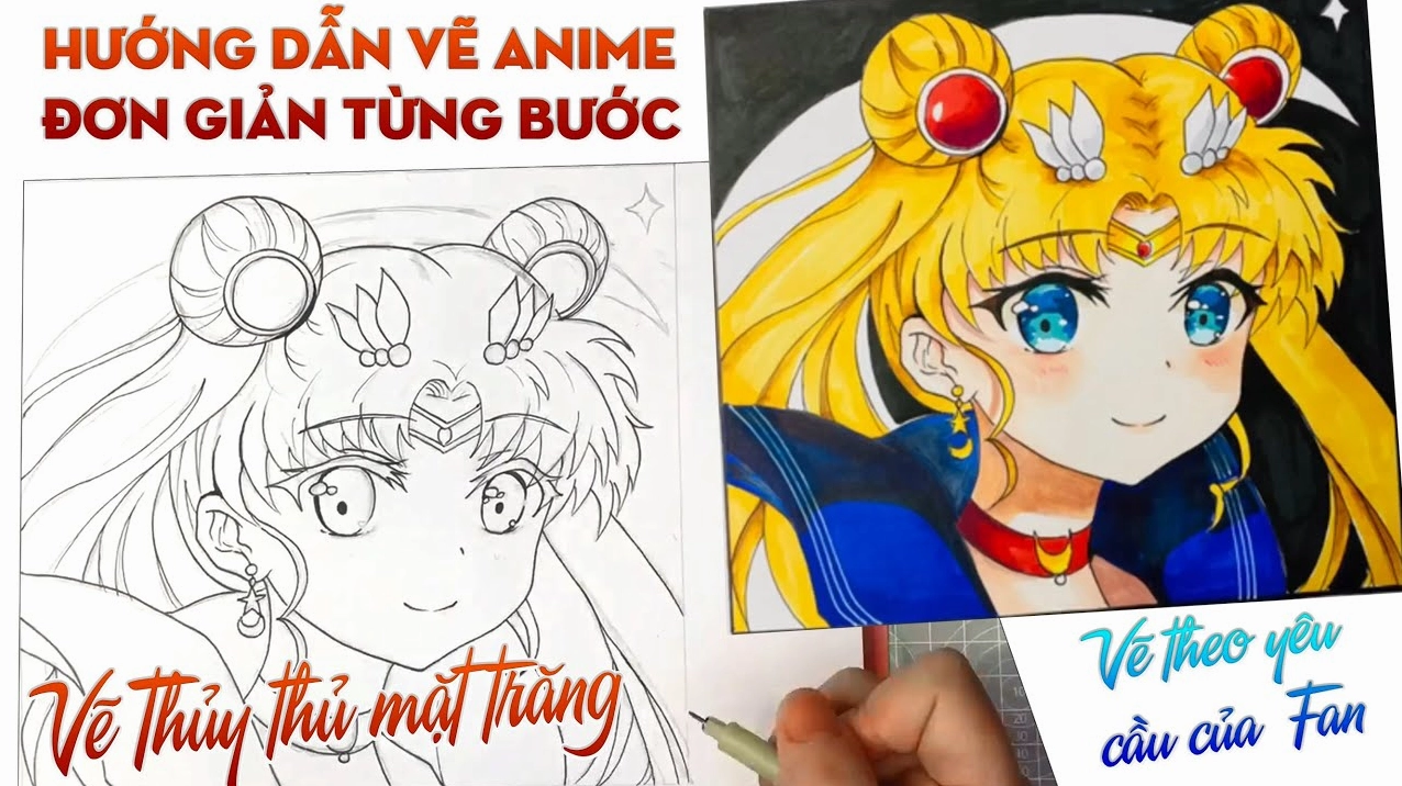 Bức tranh vẽ nhân vật hoạt hình đáng yêu giúp rèn luyện kỹ năng vẽ