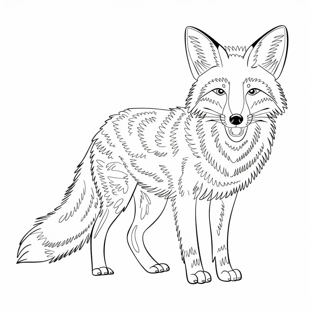 Bức vẽ con cáo đơn giản dễ tô màu cho trẻ mầm non
