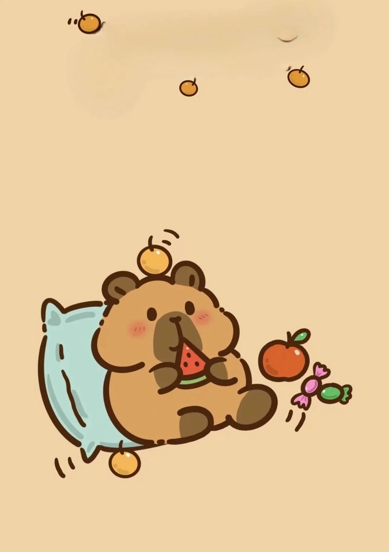 Cài ngay hình nền điện thoại capybara cute chibi đứng ngốc