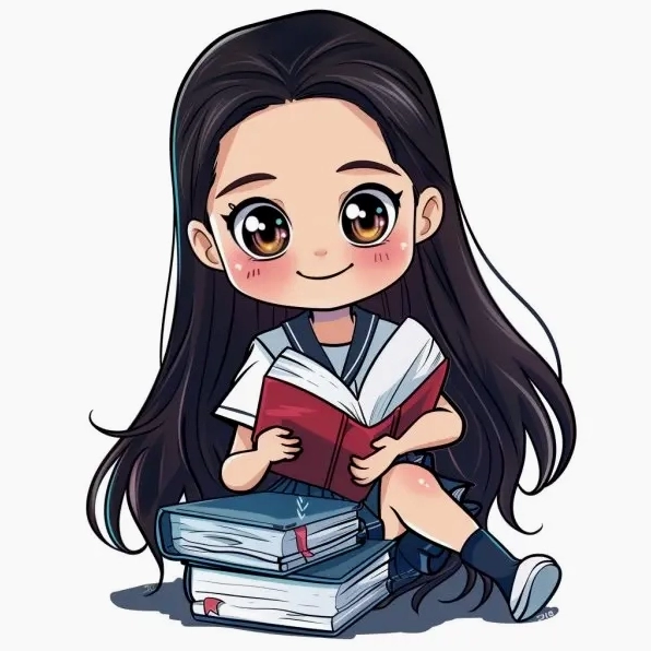 Cảm hứng học tập từ cô gái đọc sách chibi xinh xắn