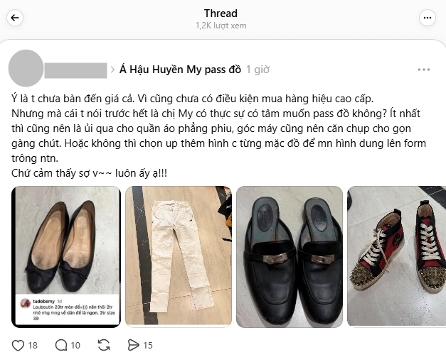 Cận cảnh chi tiết món đồ được Huyền My giải thích rõ ràng