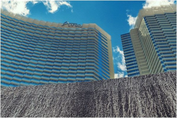 Cảnh quan đường phố Las Vegas tràn ngập ánh nắng và bầu không khí huyên náo