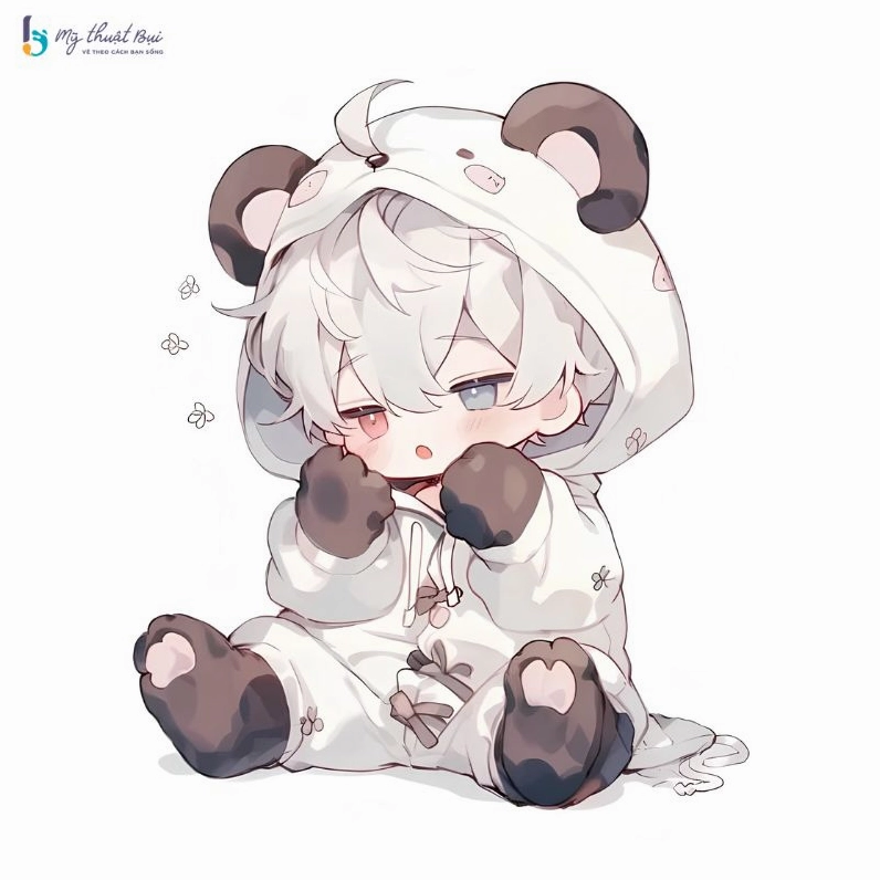 Cậu bé chibi đội mũ lưỡi trai ngược tinh nghịch