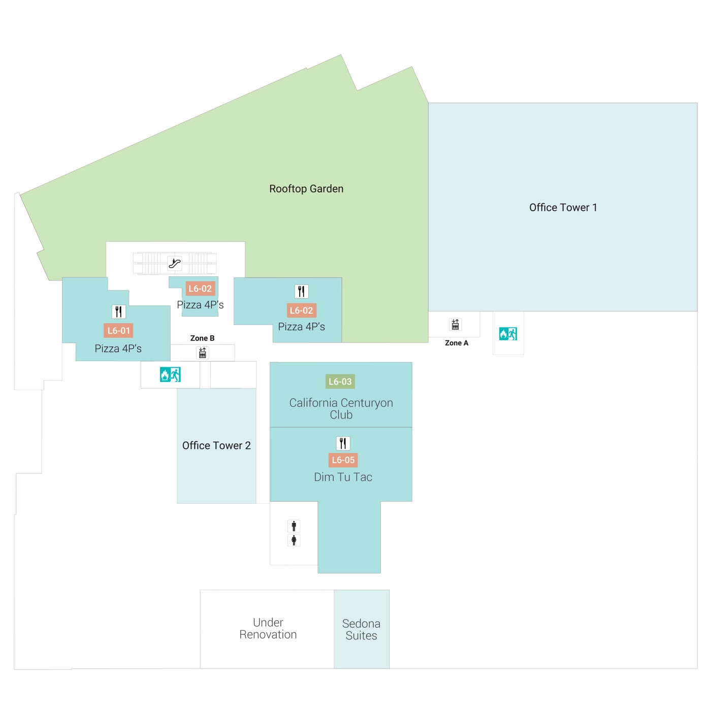 Cấu trúc mái vòm đặc trưng của khu vực kết nối các tòa nhà
