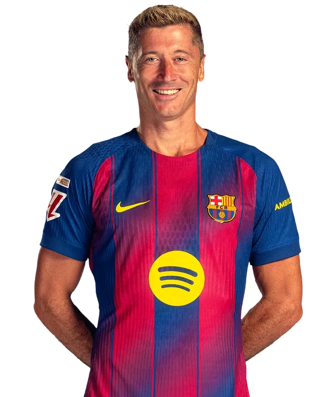 Chân dung tiền đạo Robert Lewandowski rạng rỡ trong màu áo Barcelona