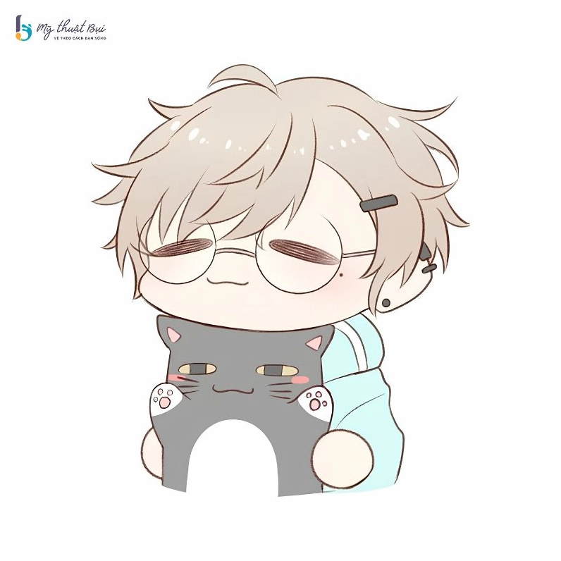 Chàng trai chibi nổi giận phồng má