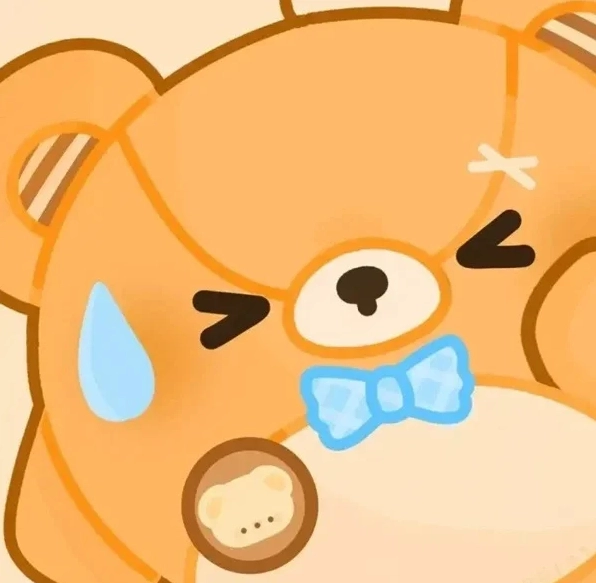 chibi gấu cute với biểu cảm ngơ ngác