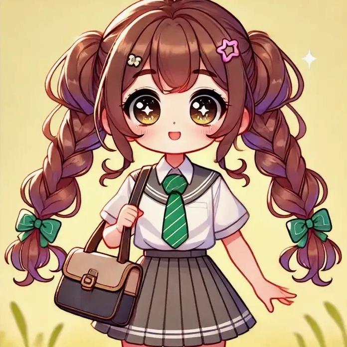 Chibi girl school cute và ngộ nghĩnh cho mọi trang
