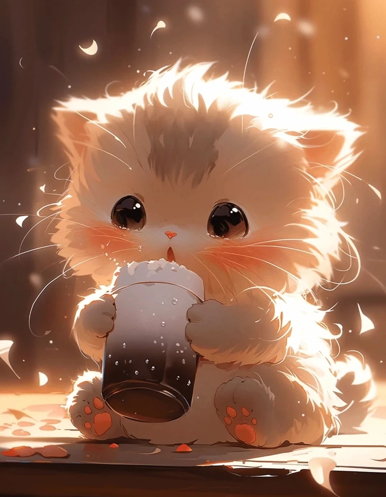 Chibi mèo cute ngộ nghĩnh