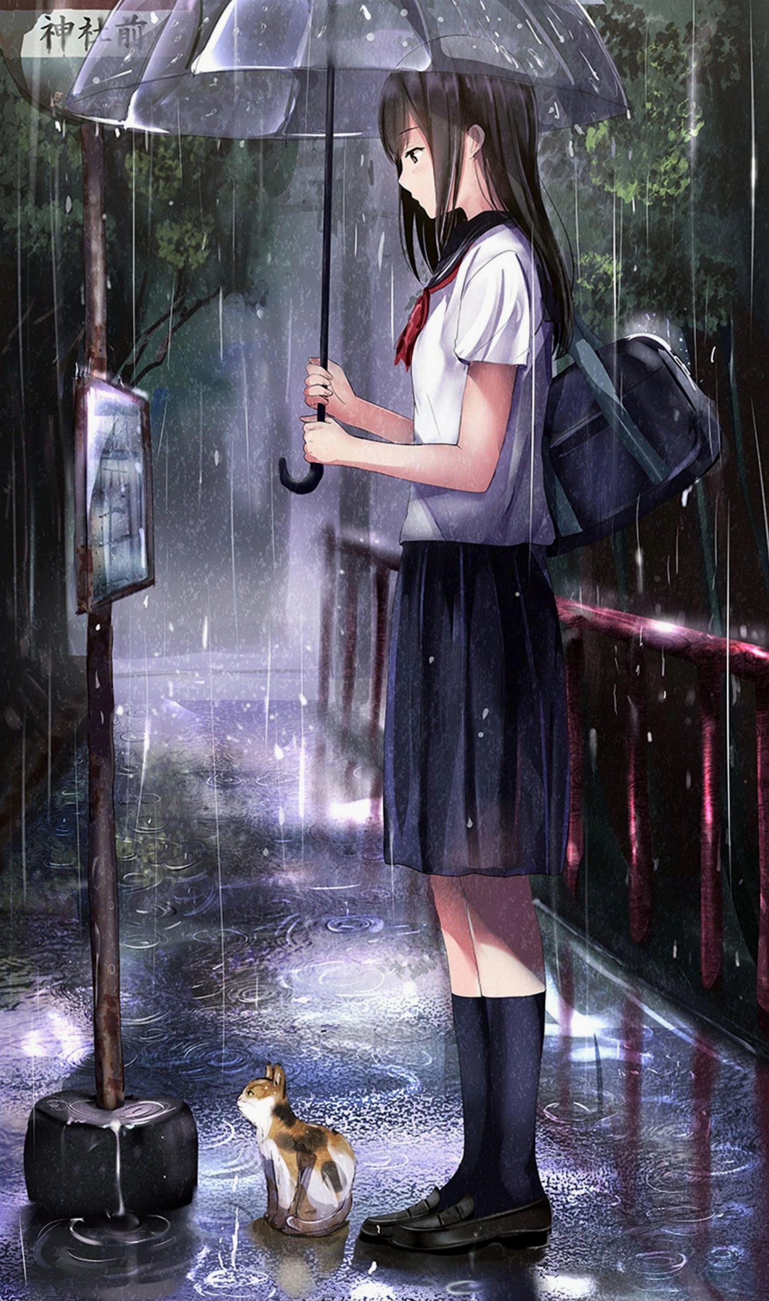 Cô gái anime buồn cô đơn khắc họa cảm xúc