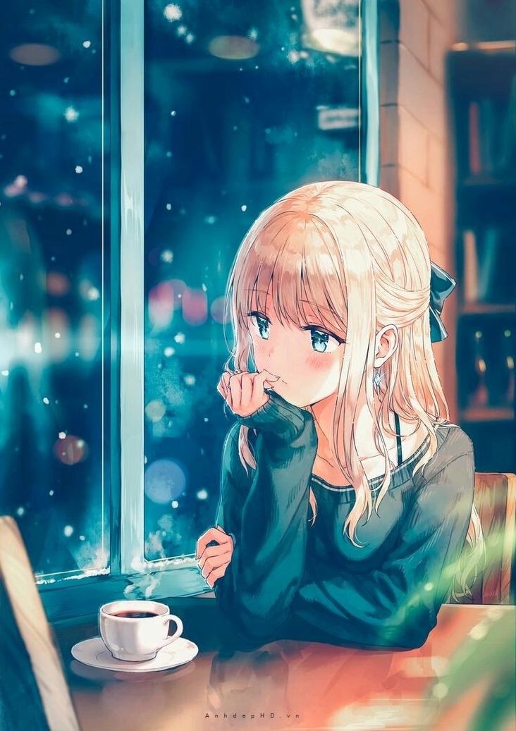 Cô gái anime cô đơn lẻ loi buồn cùng cực