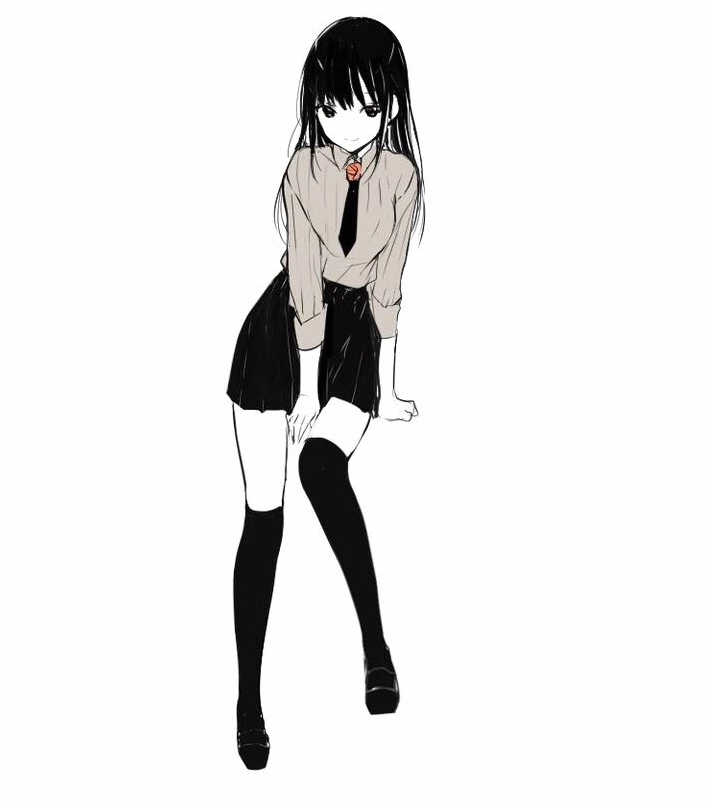 Cô gái anime tĩnh lặng trong bóng đêm