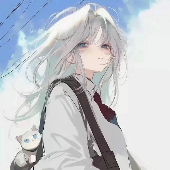 Cô gái anime tóc đen mắt xanh lạnh lùng nhìn thẳng đầy ma mị