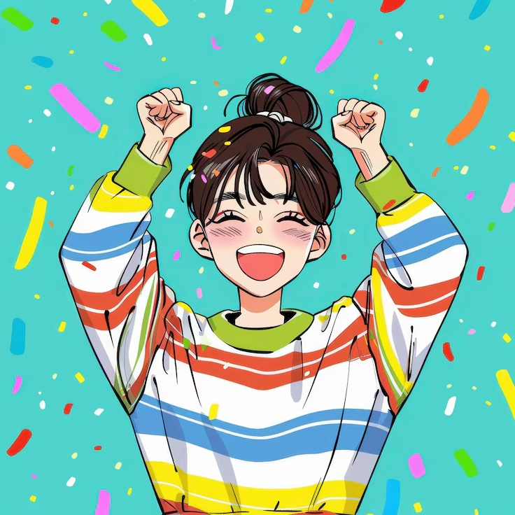 Cô gái Nhật Bản tươi tắn mỉm cười phong cách dễ thương với màu pastel