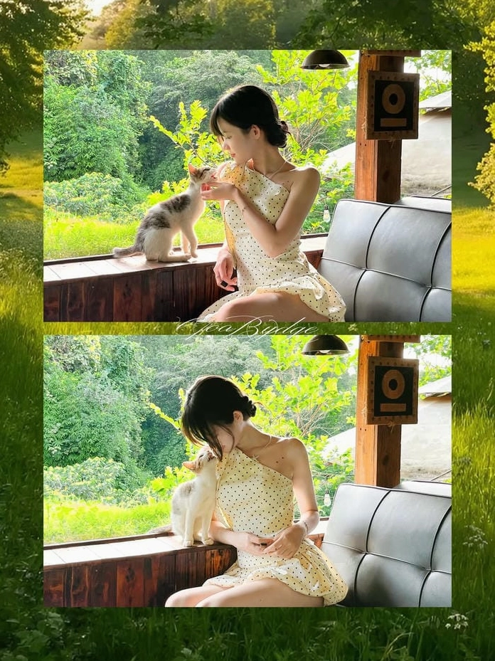 Cô gái trẻ trung, năng động với phong cách thời trang ấn tượng và nụ cười xinh