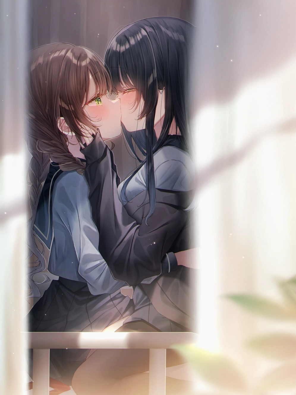 Cô nàng anime yuri nữ chính mạnh mẽ bảo vệ người yêu