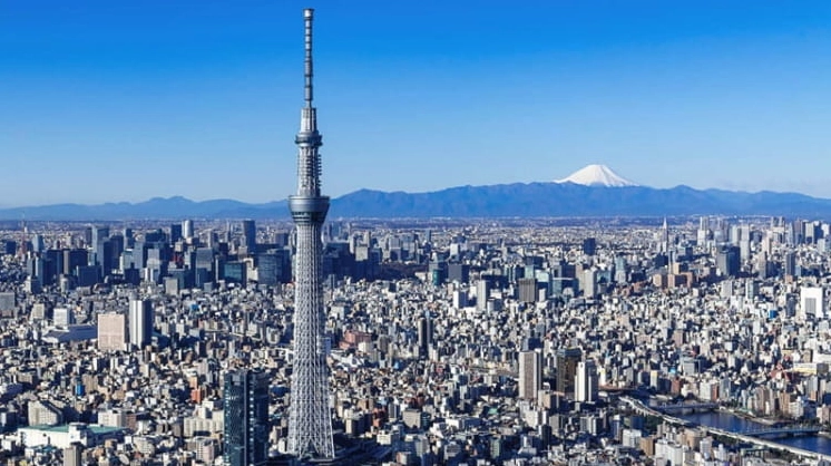 Công trình kiến trúc Tokyo Skytree nổi bật giữa lòng Tokyo