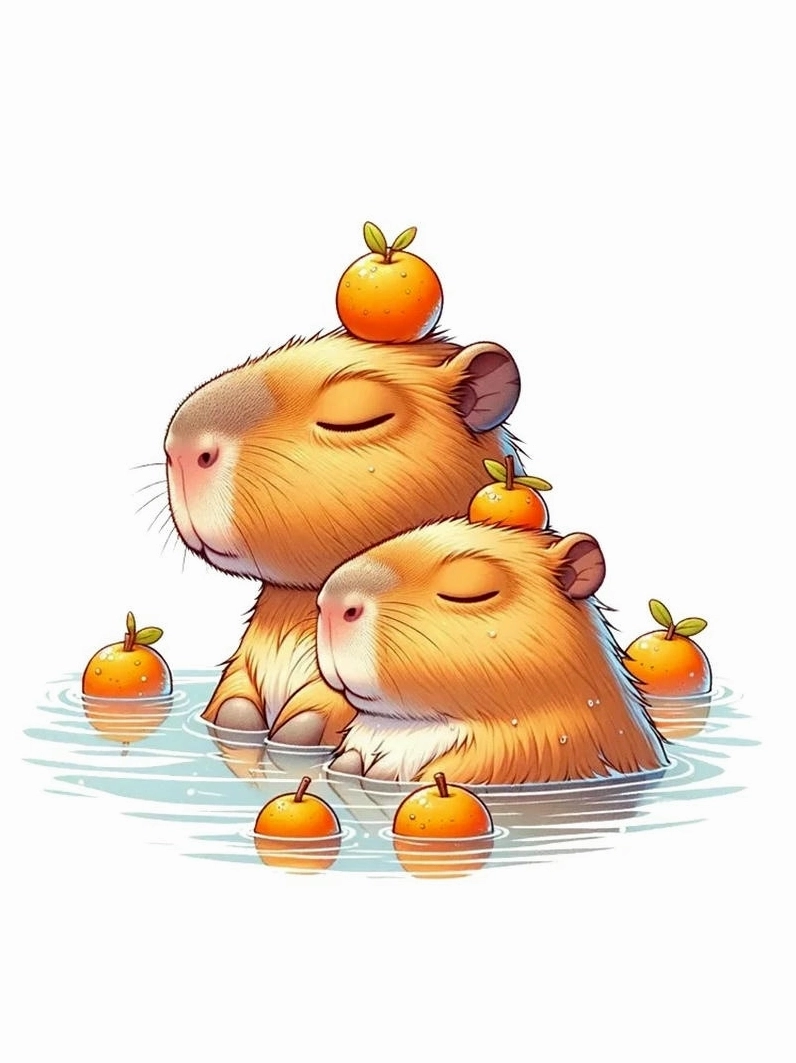 Cực yêu với hình ảnh capybara chibi cute lấp lánh