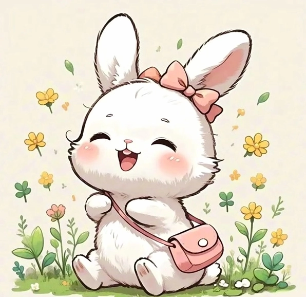 Dán ngay sticker thỏ cute hình chibi cực dễ thương vào tin nhắn