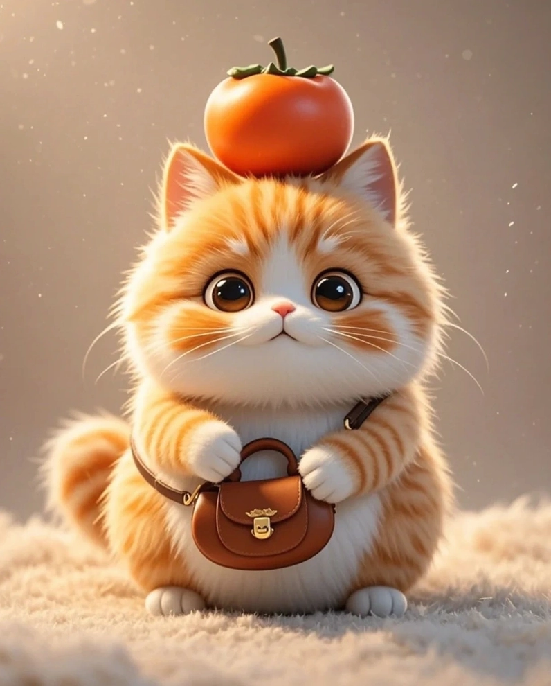 Dễ thương cute mèo chibi mập