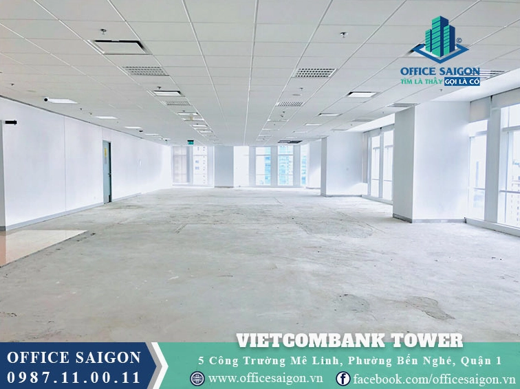 Diện tích 500m2 văn phòng cho thuê tại Vietcombank Tower