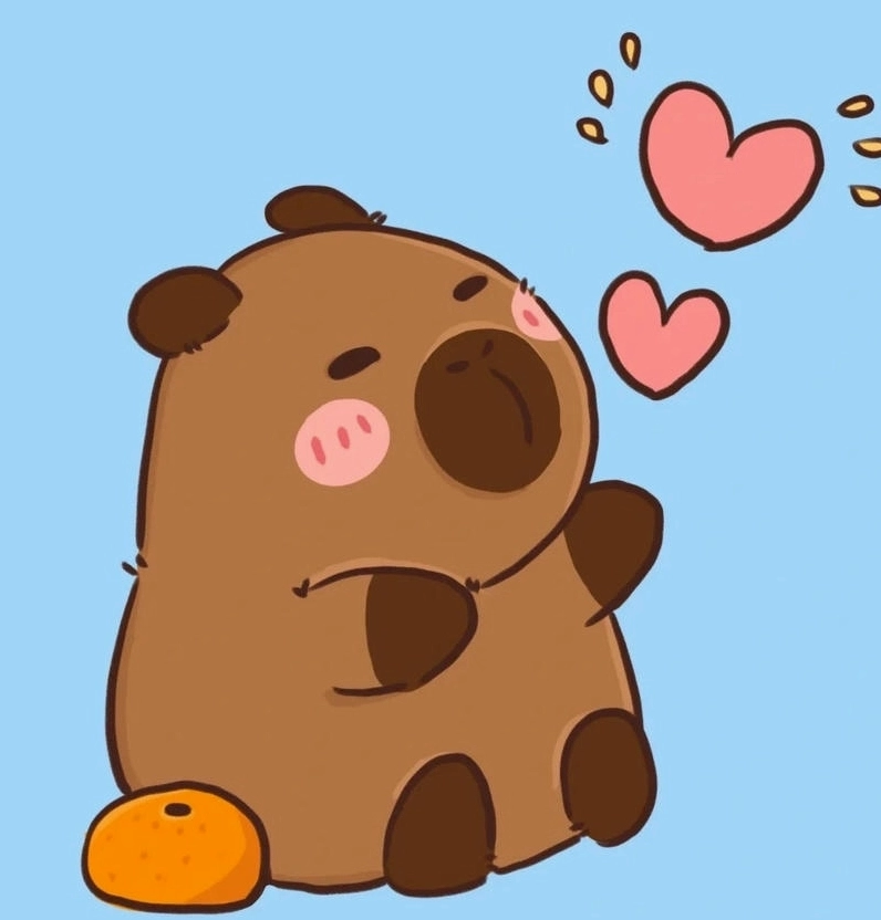 Đổi gió với hình nền điện thoại capybara chibi ngủ nướng