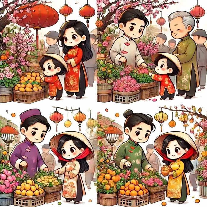 Đổi gió với phong cách anime chibi ngày tết