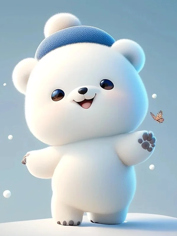 gấu cute chibi đang ôm bình trà sữa