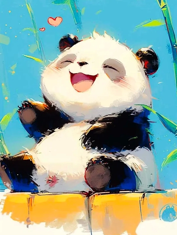 Gấu trúc chibi cute với thân hình mập mạp ục ịch siêu hài