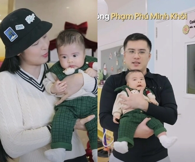 Gia đình nhỏ hạnh phúc của hoa hậu đặng ngọc hân khi đưa con đi học