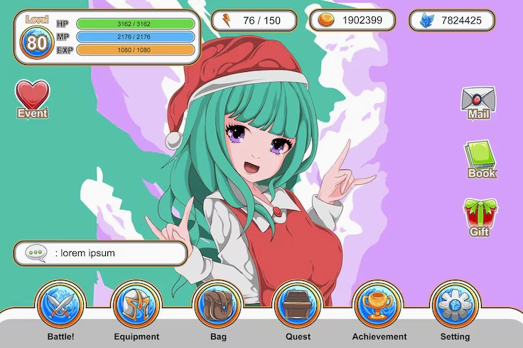 Giao diện người dùng trò chơi anime