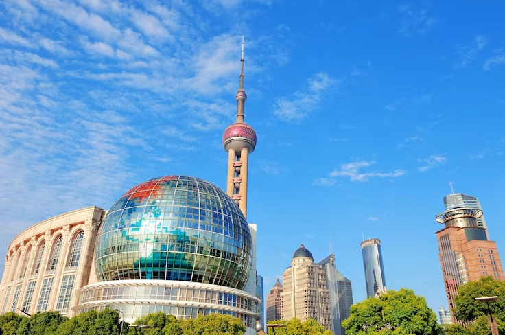 Góc chụp cận cảnh kiến trúc quả cầu