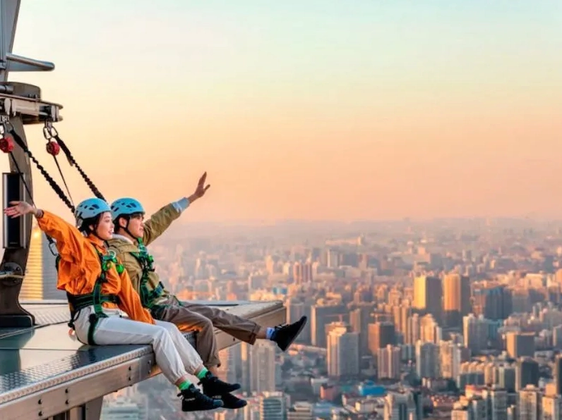 Góc nhìn từ trên cao xuống bầu trời Thượng Hải