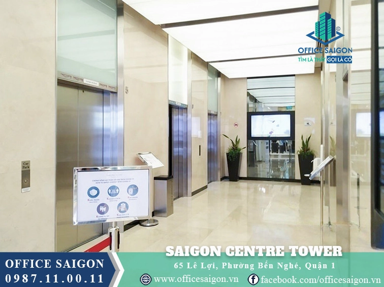 Hệ thống thang máy hiện đại bên trong Saigon Centre Tower