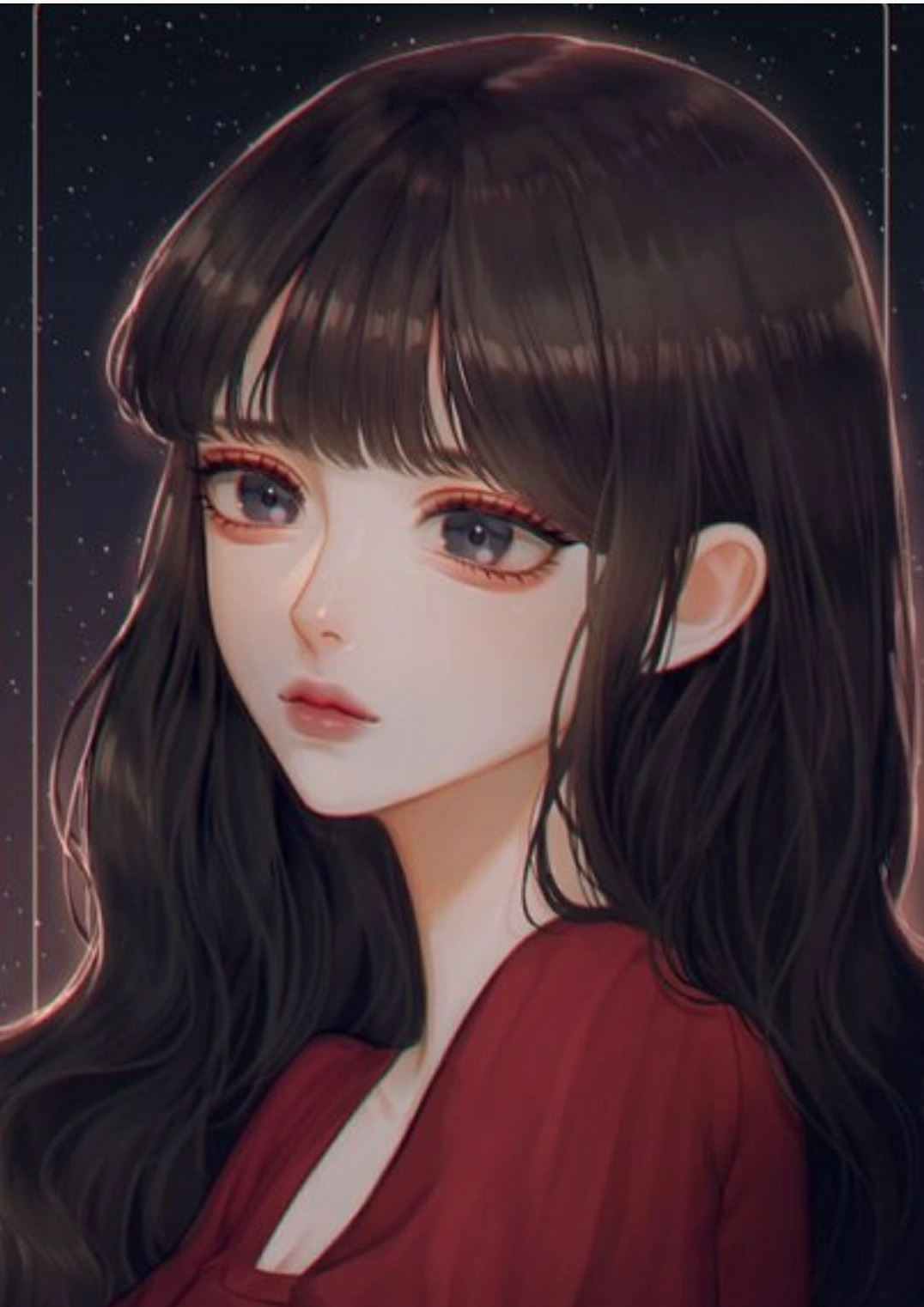 Hình ảnh anime nữ buồn bã và xinh đẹp