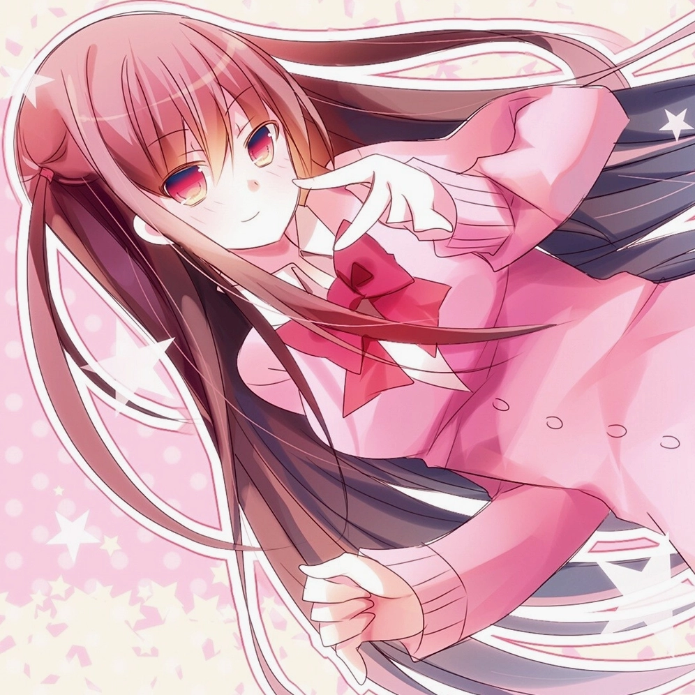 hình ảnh anime nữ màu hồng thanh thoát