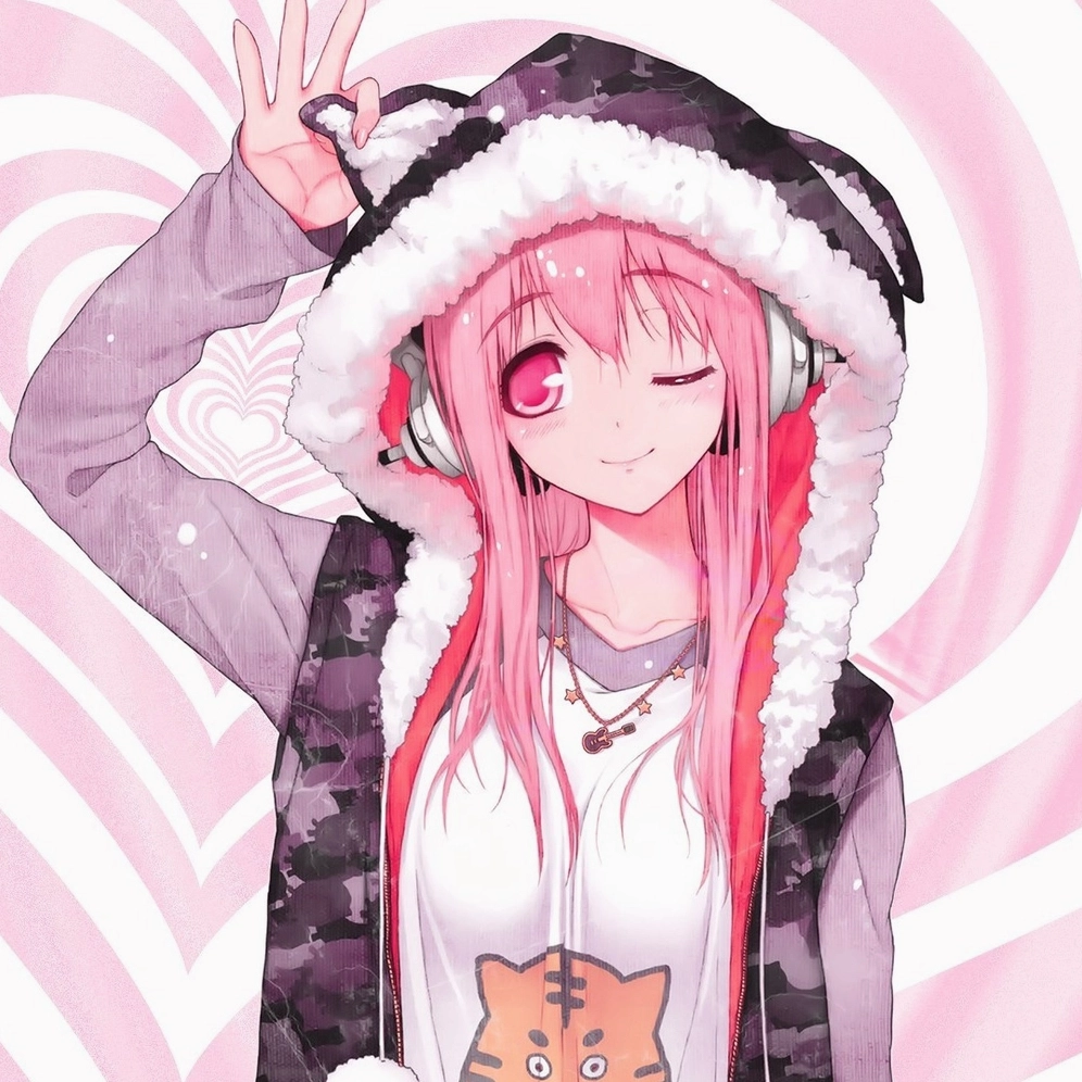 hình ảnh anime nữ màu hồng xinh xắn