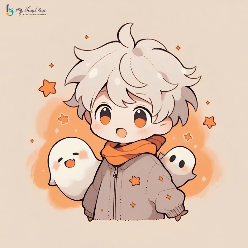 Hình ảnh chibi nam cute đang vẫy tay