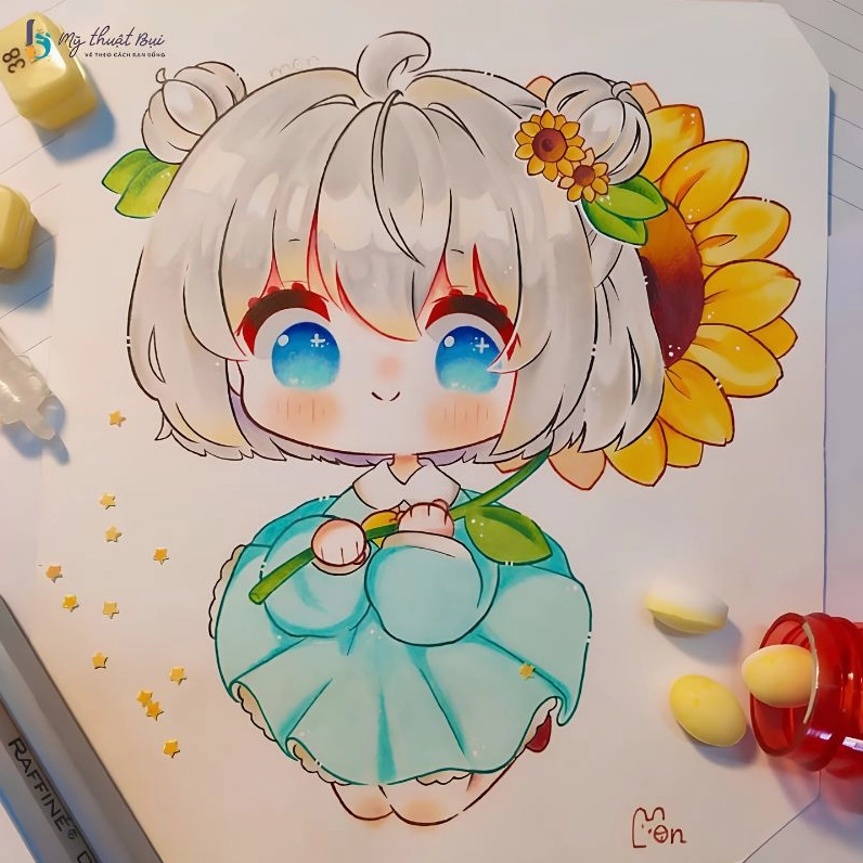 Hình ảnh chibi nữ cute đeo kính cận