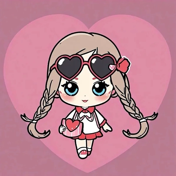 Hình ảnh chibi nữ cute đơn giản với phong cách kẹo ngọt