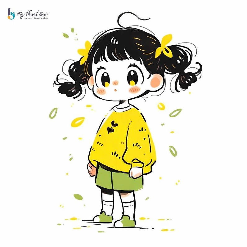 Hình ảnh chibi nữ cute với biểu cảm ngạc nhiên