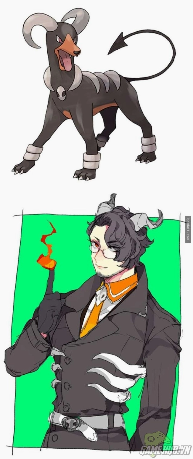 Hình ảnh Pokemon hóa thân thành mỹ nam tóc xám ngầu