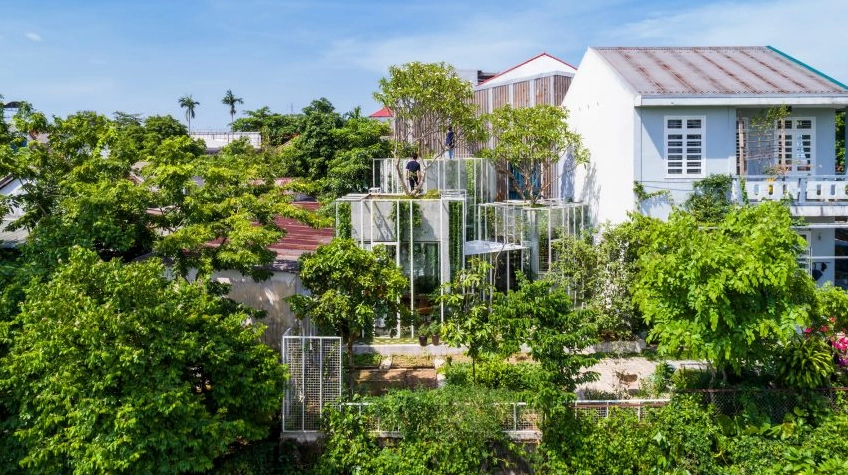 Hình ảnh thiết kế kiến trúc hài hòa giữa không gian sống và thực vật