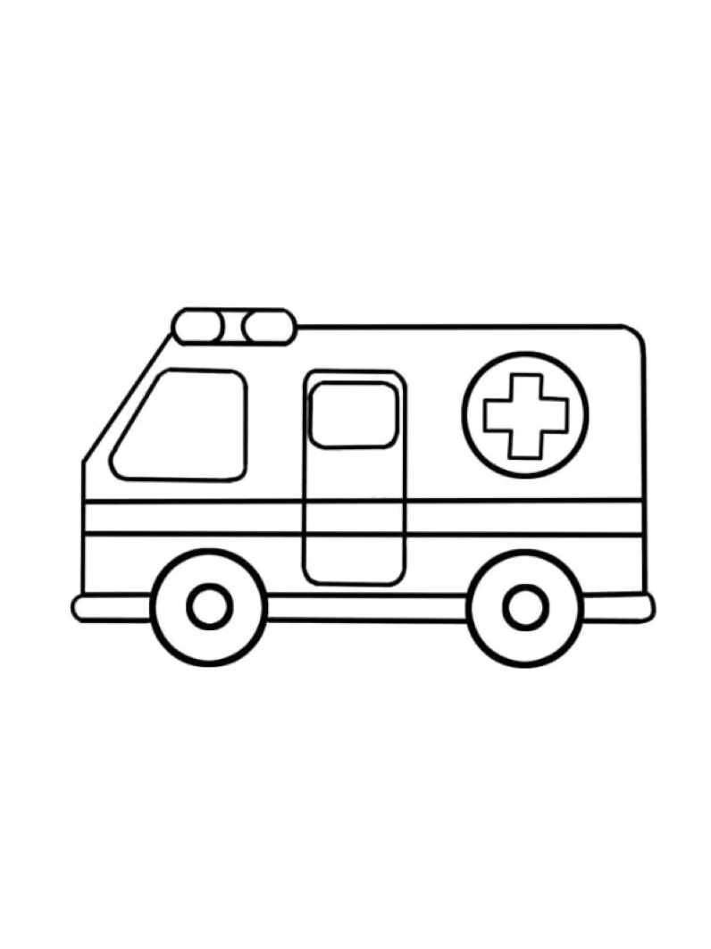 hình ảnh tô màu xe cứu thương cho bé