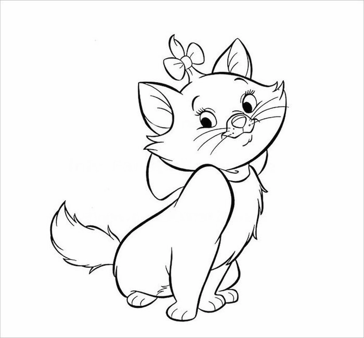 Hình ảnh tranh tô màu con mèo dễ thương số 4