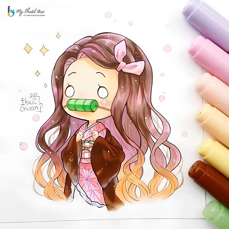 Hình anime chibi cute đang múa