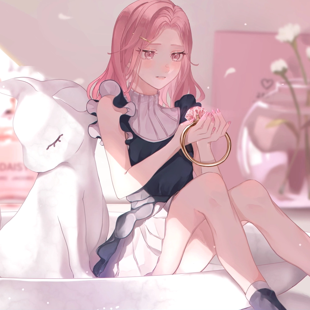 hình anime màu hồng thu hút