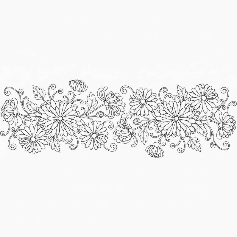 Hình bông hoa cúc ngộ nghĩnh cho trẻ tập tô