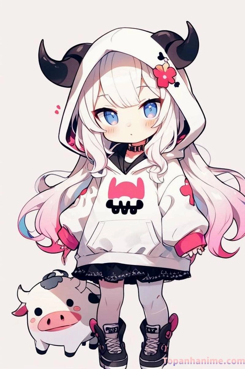 Hình chibi cô gái 4 ngộ nghĩnh