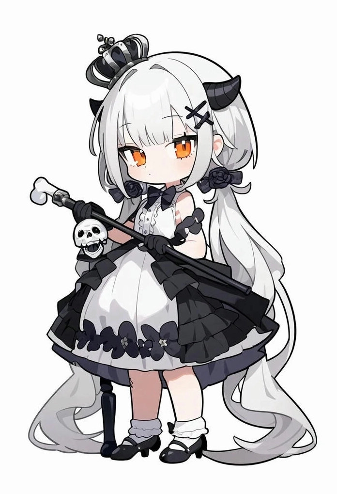 Hình chibi ngầu nữ với tạo hình phong cách chất lừ ấn tượng